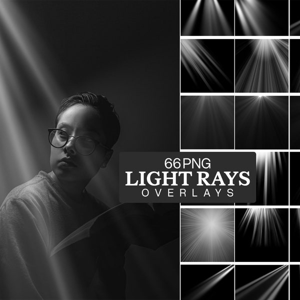 Light Rays Overlay, Foggy Light Overlay, Sunlight Overlay, PNG Light Rays, Photoshop Overlays