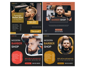 Barbershop Square Flyer oder Social Media Post Template Design, Barbershop Vektor
