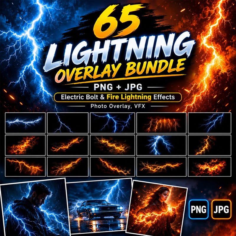 Lightning Photoshop Png - Etsy