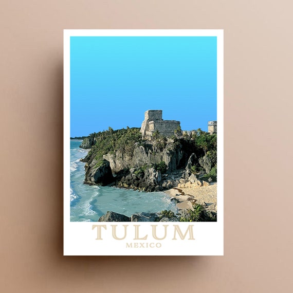 C Mayan Ruins Art Print Home Decor Wall Art Poster Tulum