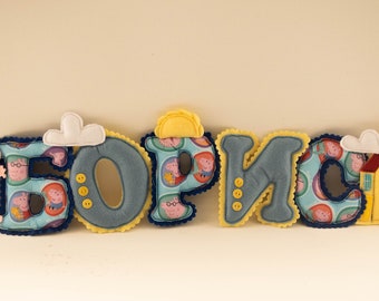 Name banner, felt name, personalized, garland name, nursery decoration,fabric name, baby gift,children birthday presents,padded christening