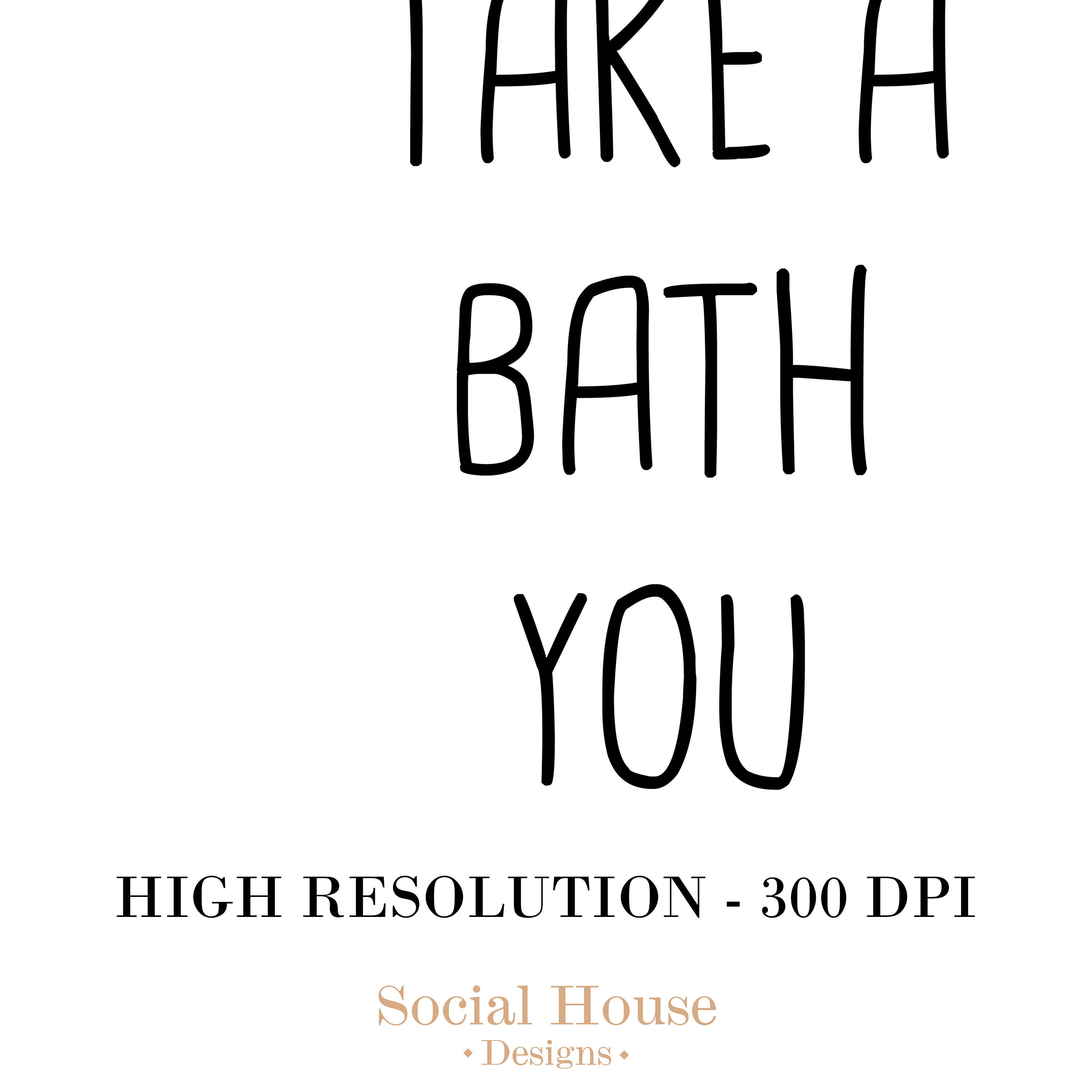 Take A Bath You Dirty Hippie Print Funny Bathroom Printable Etsy