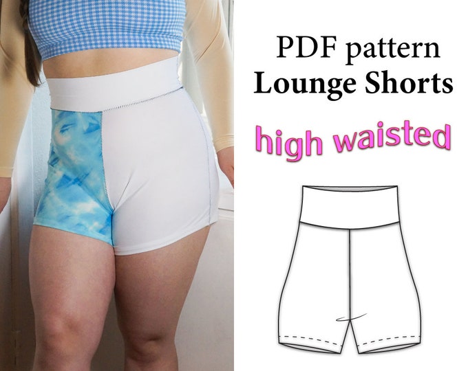 High Waisted Shorts Sewing Pattern PDF Pattern Easy Pattern Curvy