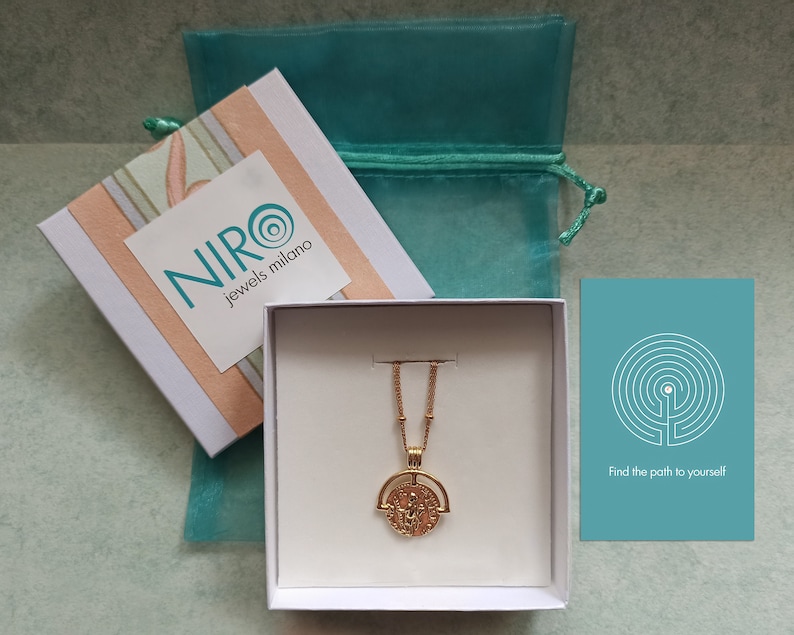 Gold Cuban Chain and Silver Figaro Chain Layered Set Pomegranate Necklace with Pendant Charm