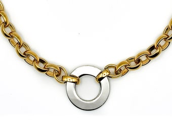 Choker Palladio Silver Gold Ketting ketting met minimalistische zilveren cirkel hanger