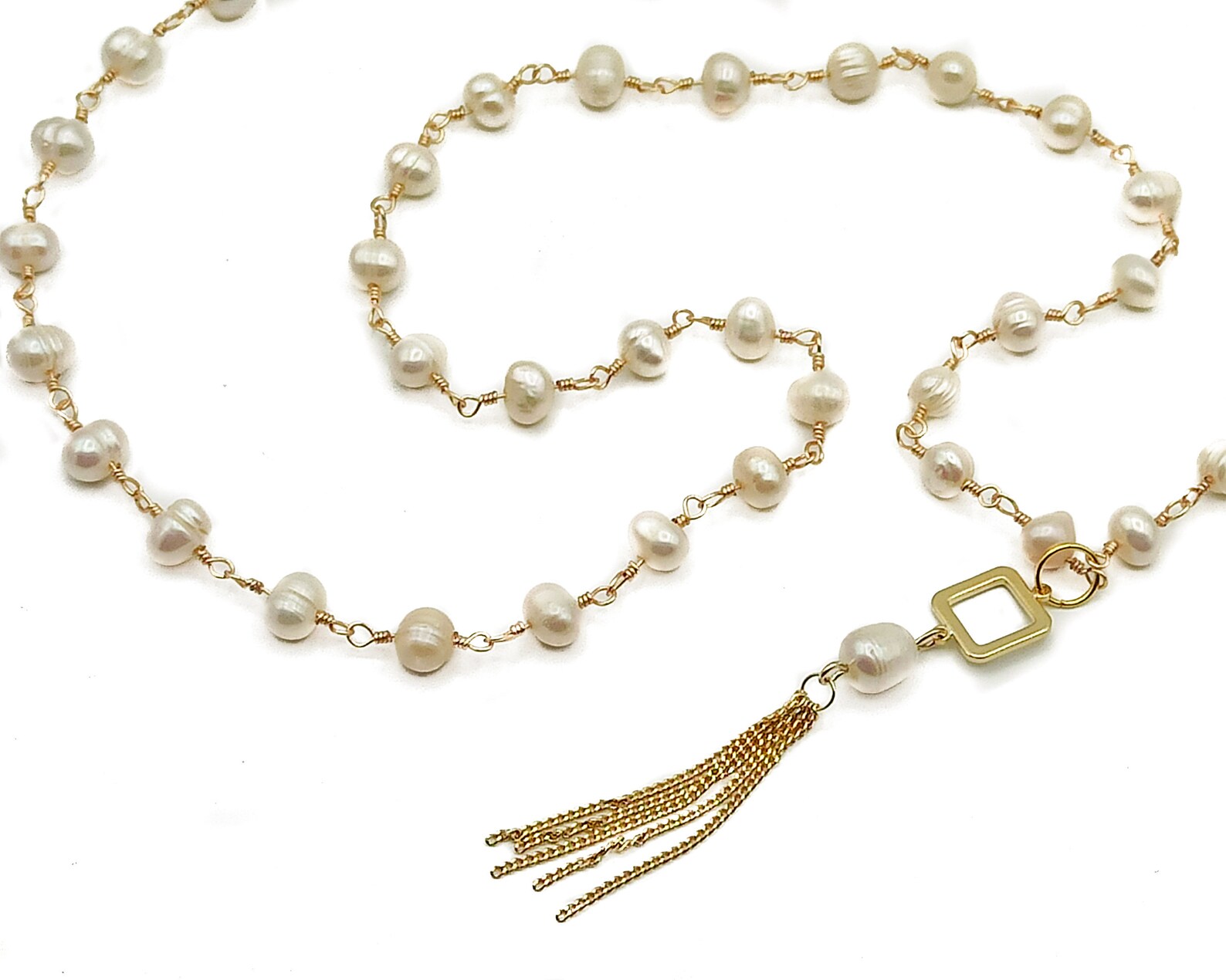 COLLANA CLASSICA DI PERLE KESHI D'ACQUA DOLCE ... | su