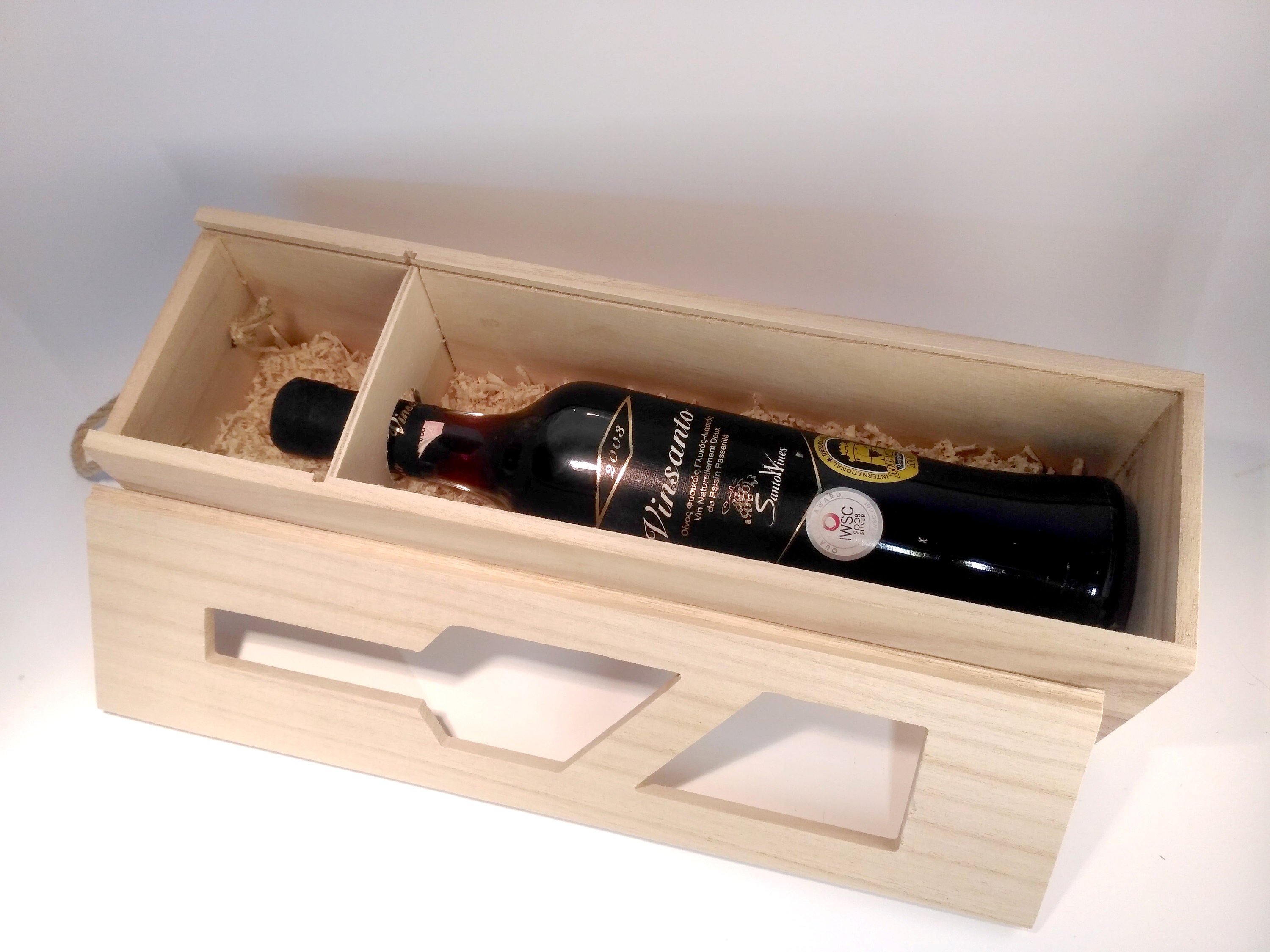 Wine Bottle Case Wooden Wine Box Celebration Gift Etsy