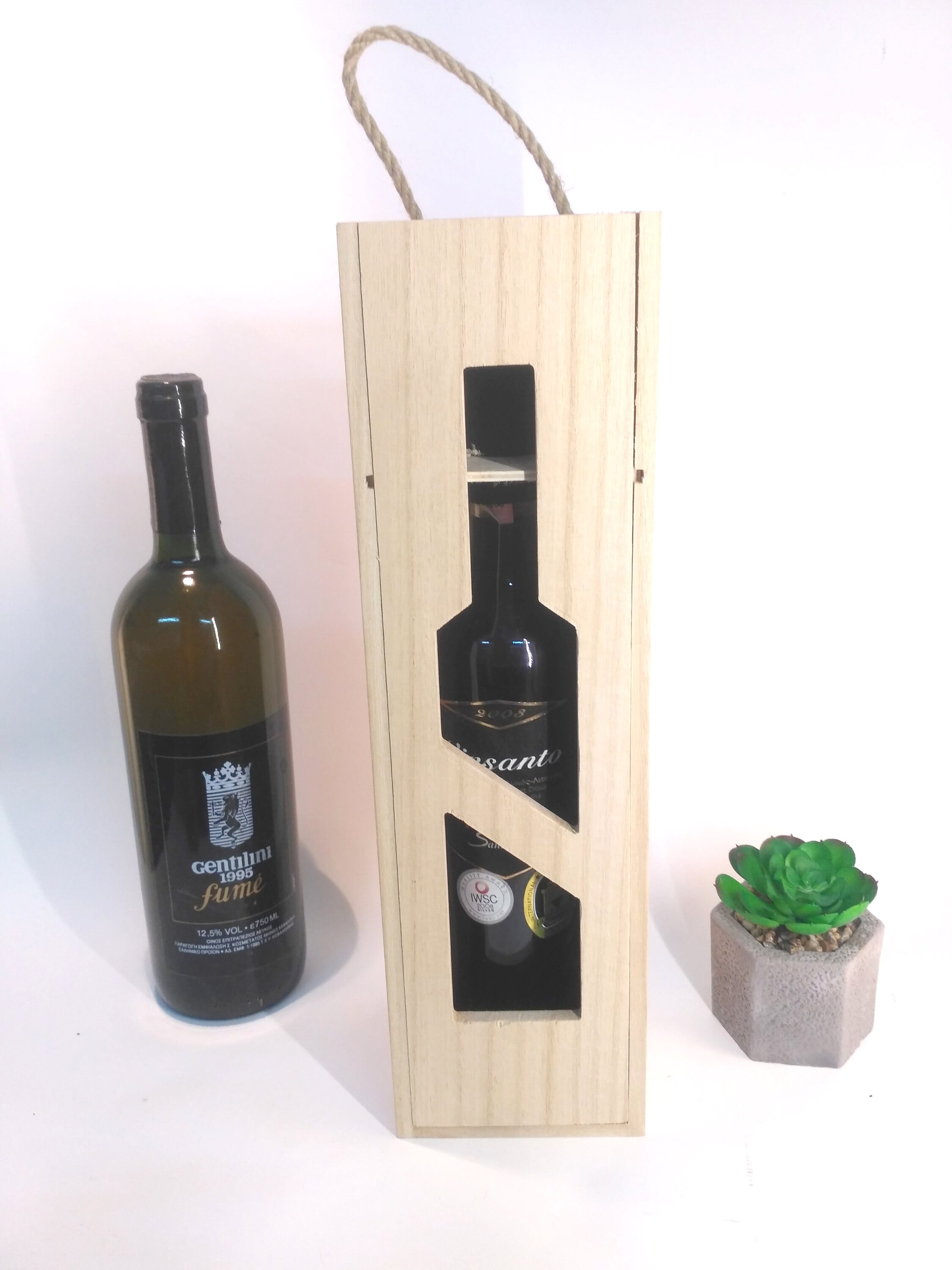 Wine Bottle Case Wooden Wine Box Celebration Gift Etsy