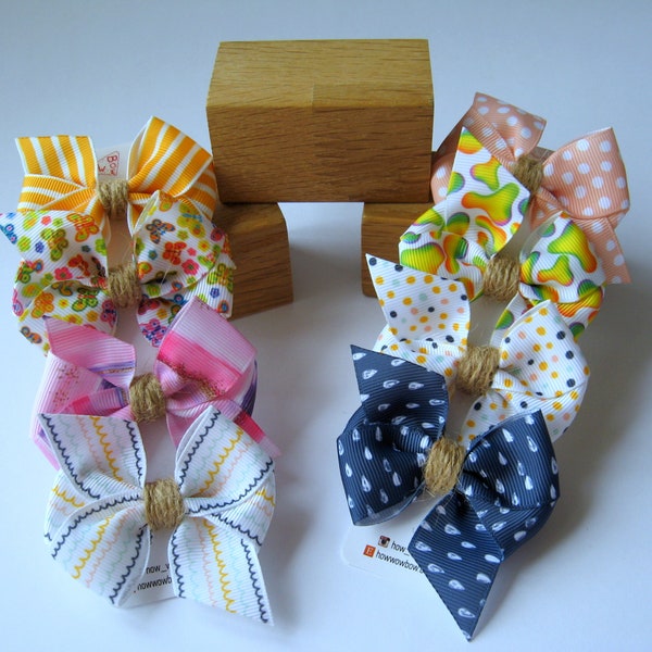 Dog hair bows, Summer set of 4 dog Ear Bows for Yorkie, Shih Tzu, Yorkiepoo, Toy poddle, Maltese, Cockerpoo, Dog lover gift, Teacup puppy