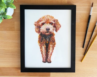Custom Pet Portrait, Pet Gift, Hand Painted, Pet Memorial, Dog Lover Gift, Wall Art, Personalized Pet, Home Decor, Pet Illustration