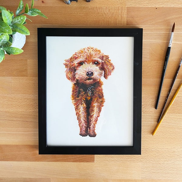 Custom Pet Portrait, Pet Gift, Hand Painted, Pet Memorial, Dog Lover Gift, Wall Art, Personalized Pet, Home Decor, Pet Illustration