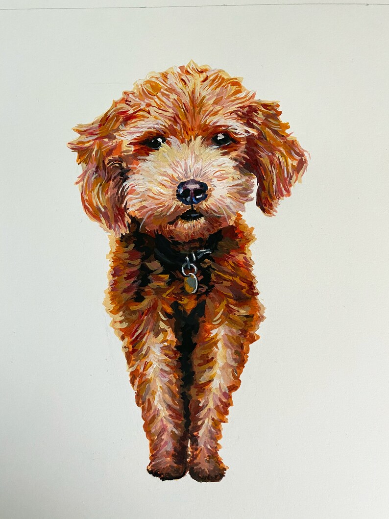 Custom Pet Portrait, Pet Gift, Hand Painted, Pet Memorial, Dog Lover Gift, Wall Art, Personalized Pet, Home Decor, Pet Illustration image 3
