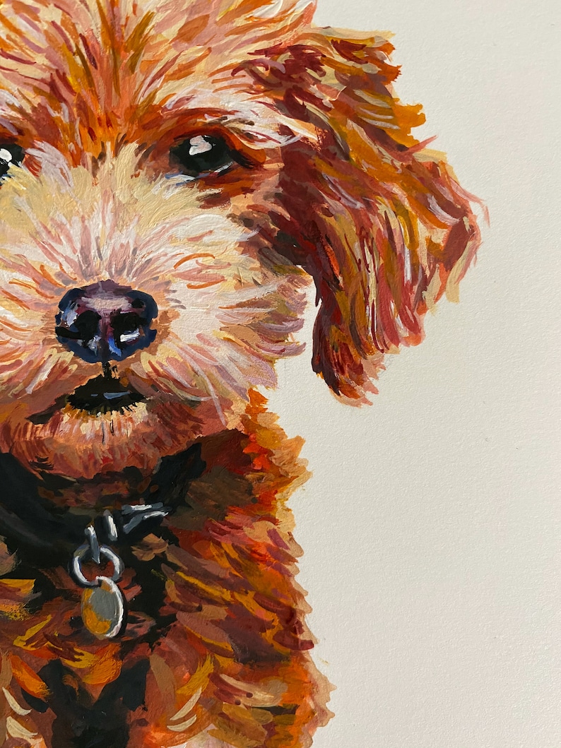 Custom Pet Portrait, Pet Gift, Hand Painted, Pet Memorial, Dog Lover Gift, Wall Art, Personalized Pet, Home Decor, Pet Illustration image 4