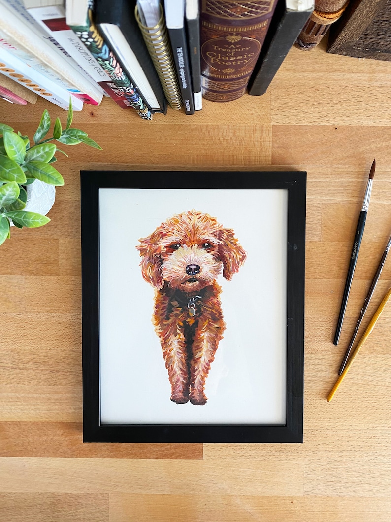 Custom Pet Portrait, Pet Gift, Hand Painted, Pet Memorial, Dog Lover Gift, Wall Art, Personalized Pet, Home Decor, Pet Illustration image 1