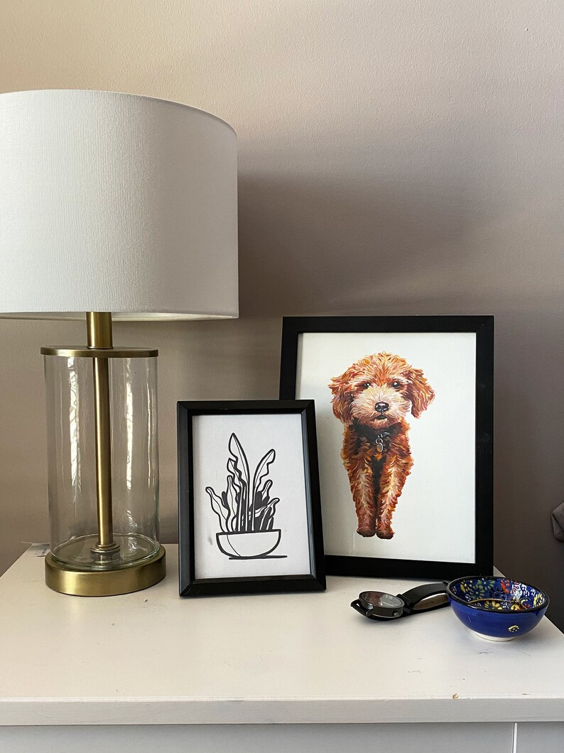 Custom Pet Portrait, Pet Gift, Hand Painted, Pet Memorial, Dog Lover Gift, Wall Art, Personalized Pet, Home Decor, Pet Illustration image 5