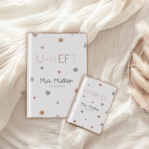 U-Heft & Impfpass "Sweet Flowers" 3-teilige Hülle mit extra Fach für Impfpass und Krankenkassenkarte.