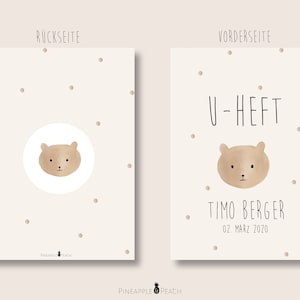 U-Heft & Impfpass "kleiner Bär" 3-teilige Hülle mit extra Fach für Impfpass und Krankenkassenkarte.
