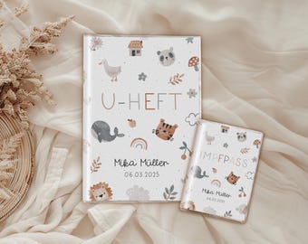Personalisierte U-Heft & Impfpass Hülle | Geschenk zur Geburt | U-Hefthülle neutral | Lovely Creatures