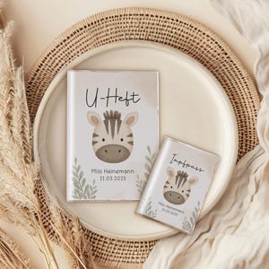 U-Heft & Impfpass "Little Zebra" 3-teilige Hülle mit extra Fach für Impfpass und Krankenkassenkarte.