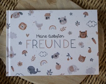 Freundebuch "Meine liebsten Freunde - lovely Creatures" mit passendem Täschchen.