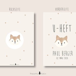 U-Heft & Impfpass "kleiner Fuchs" 3-teilige Hülle mit extra Fach für Impfpass und Krankenkassenkarte.