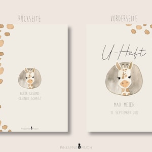 U-Heft & Impfpass "kleine Giraffe" 3-teilige Hülle mit extra Fach für Impfpass und Krankenkassenkarte.