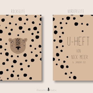 U-Heft & Impfpass "Kleiner Leopard" 3-teilige Hülle mit extra Fach für Impfpass und Krankenkassenkarte.