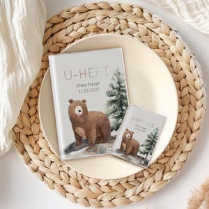 U-Heft & Impfpass "Waldfreunde" 3-teilige Hülle mit extra Fach für Impfpass und Krankenkassenkarte. personalisierbar mit Name + Geburtsdatum