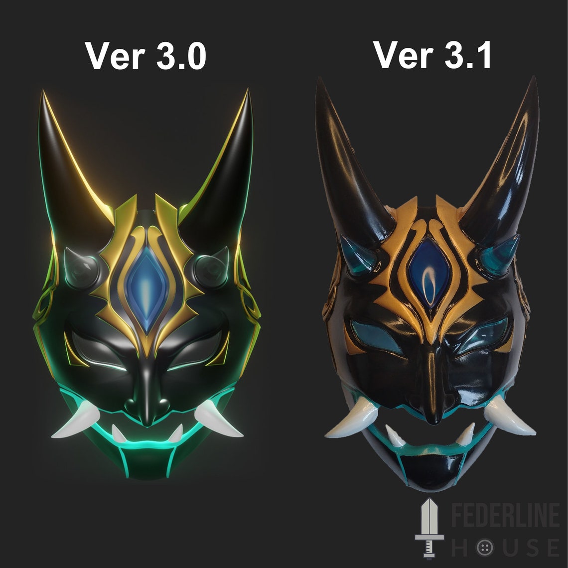 Xiao Mask Genshin Impact Cosplayver 3.0 & 3.1 - Etsy