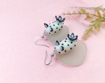 Nudibranch earrings sea slugs slug earring sea bunny glow in the dark nudibranch jewelry divers gift unique sea creatures cute polymer clay