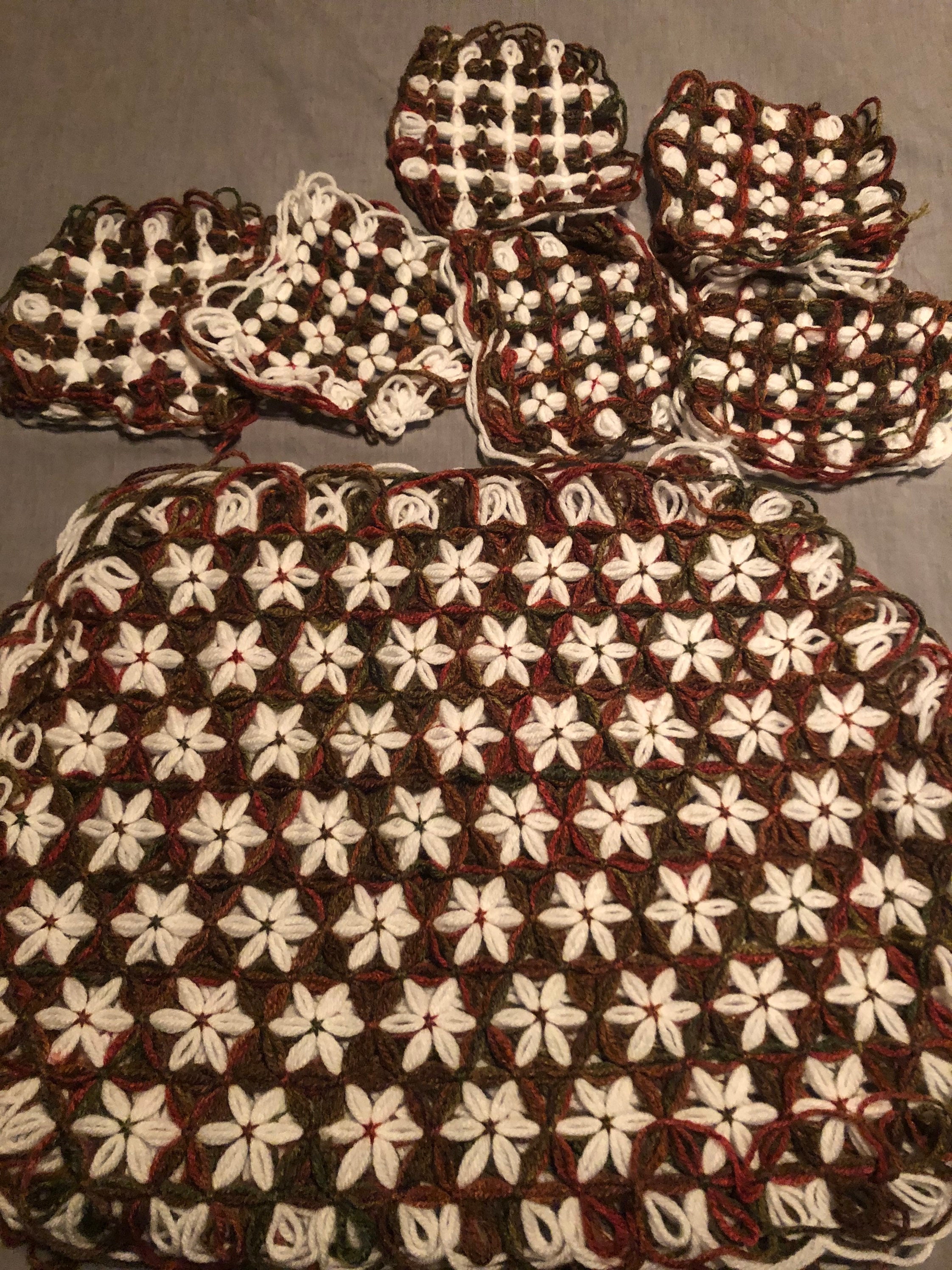 Handmade Yarn Loom Placemats set of 6 and 6 potholders Etsy