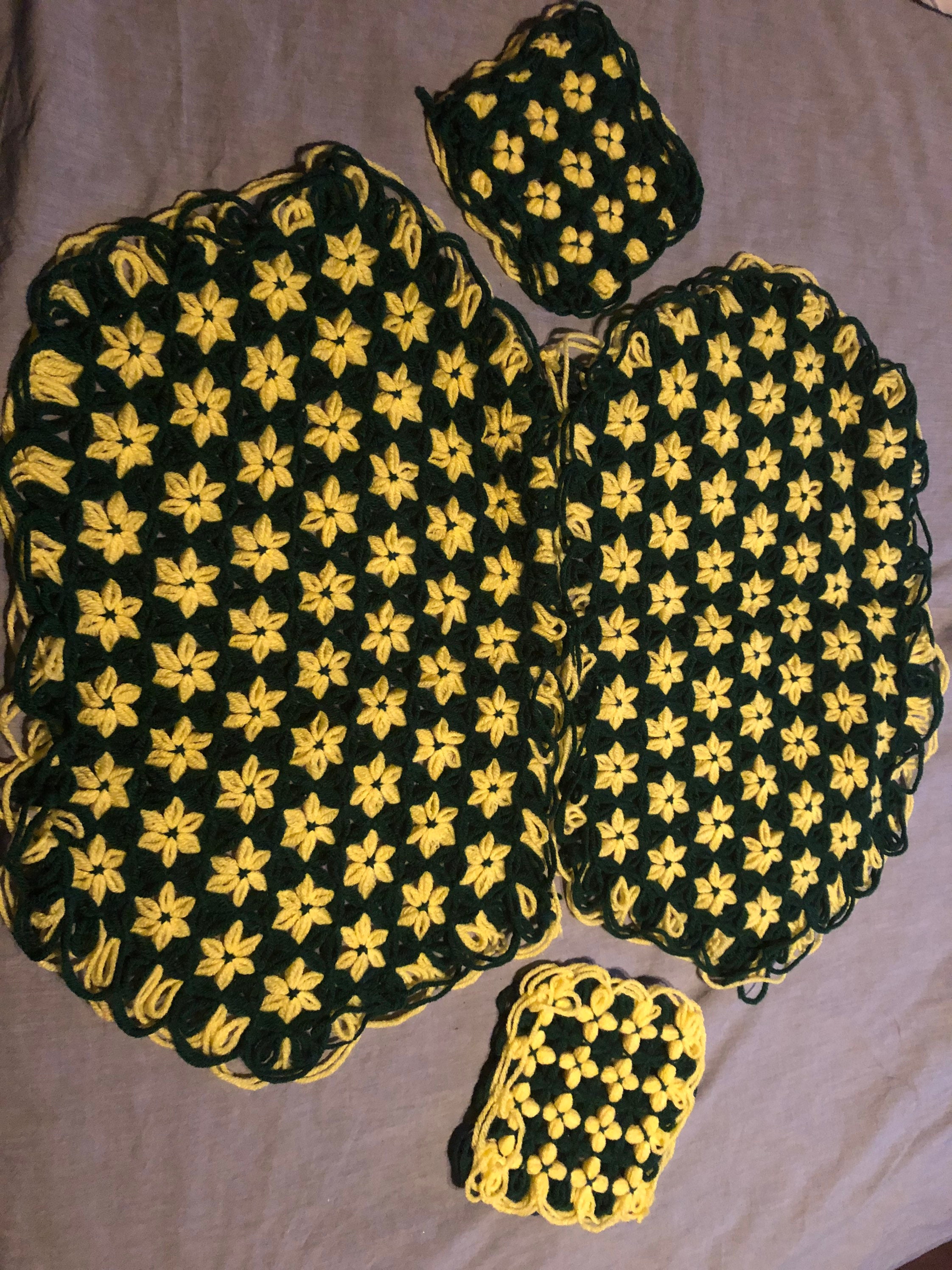 Handmade Yarn Loom Placemats set of 2 Etsy 日本