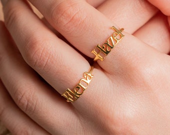 Custom Name Ring, Thin Ring, Name Jewelry, Gold Name Jewelry, Bridesmaid Gift, Personalized Gift, Personalized Jewelry