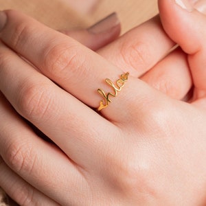 Custom Name Ring: Thin Sterling Silver, Personalized Jewelry