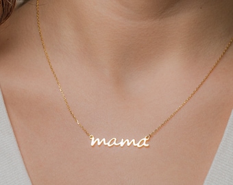 Mama Necklace, Mom Necklace, Delicate Mama Necklace, Love Necklace, Minimal Necklace for Moms, New Mom Gift