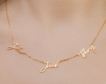Triple Name Necklace: Personalized Family Jewelry