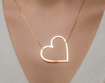 Collier coeur personnalisé, charme de message secret personnalisé, bijoux de citation d'inspiration, pendentif coeur gravé, cadeau de Noël pour elle