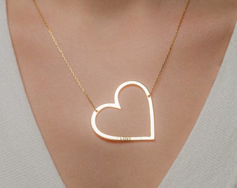 Custom Sterling Silver Heart Necklace: Engraved Secret Message Charm