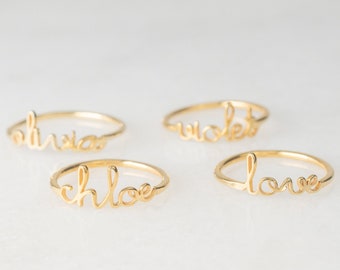 Name Ring, Personalized Rings, Name Jewelry, Stackable Name Rings, Stack Rings, Stacking Rings, Ring With Name