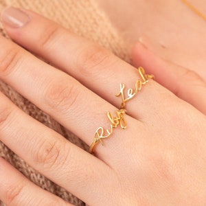 Custom name ring, Stackable Name Ring, Personalized Name Ring, Bridesmaid Gift, New Mom Gift, Personalized Gift image 1