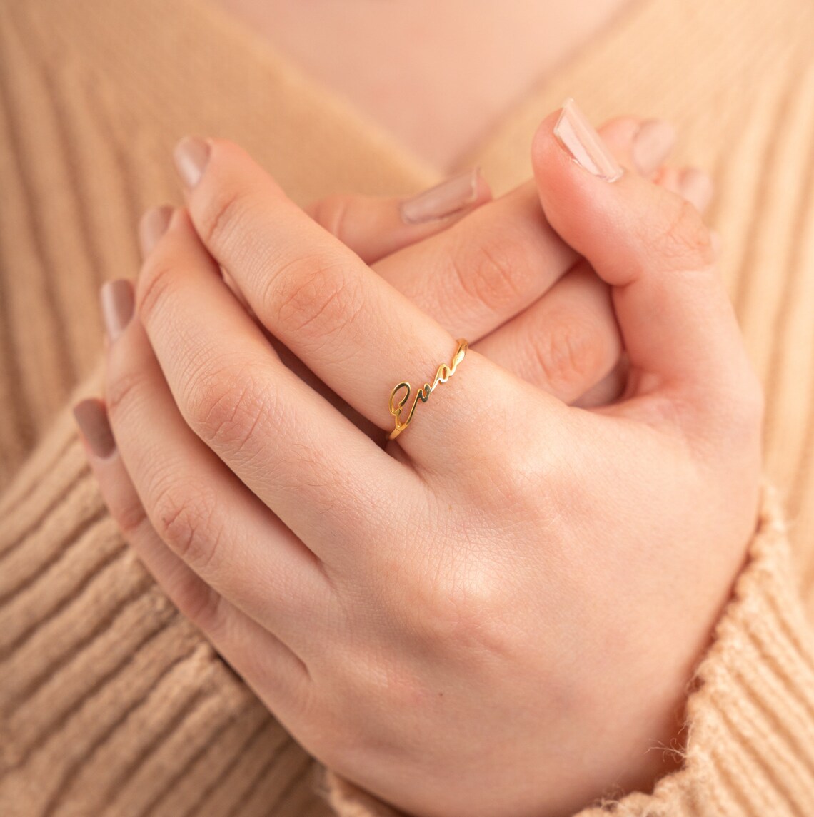 Name Ring Personalized Rings Name Jewelry Stackable Name Etsy