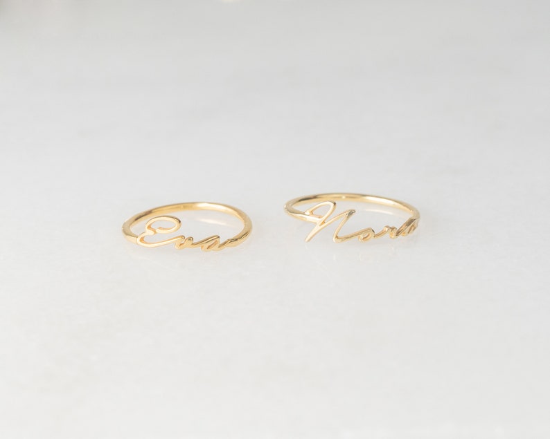 Name Ring Personalized Rings Name Jewelry Stackable Name Etsy