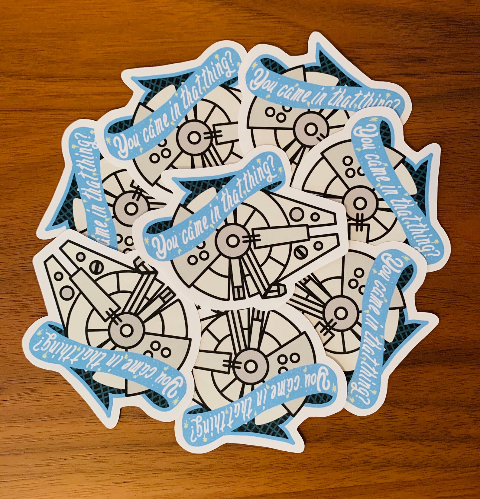 vintage millennium falcon sticker placement