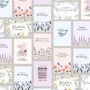Set di biglietti pieghevoli individuali: biglietti per compleanni, matrimoni, nascite, amicizie, battesimi e altro ancora