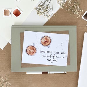 Cartolina Caffè / Stampa artistica con carta acquerello / DIN A6
