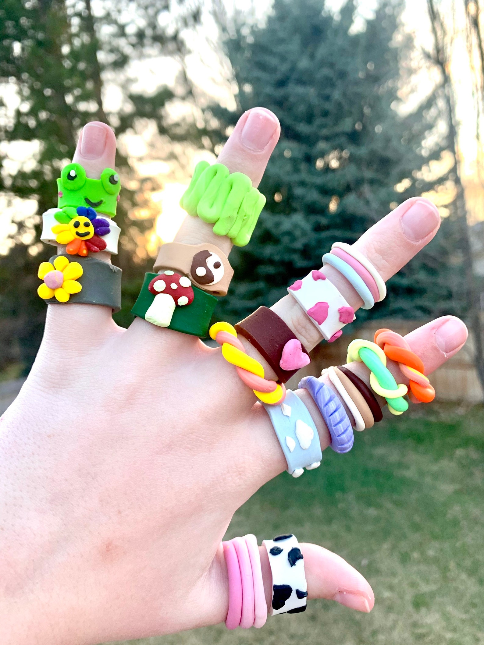 Aesthetic Clay Rings Etsy