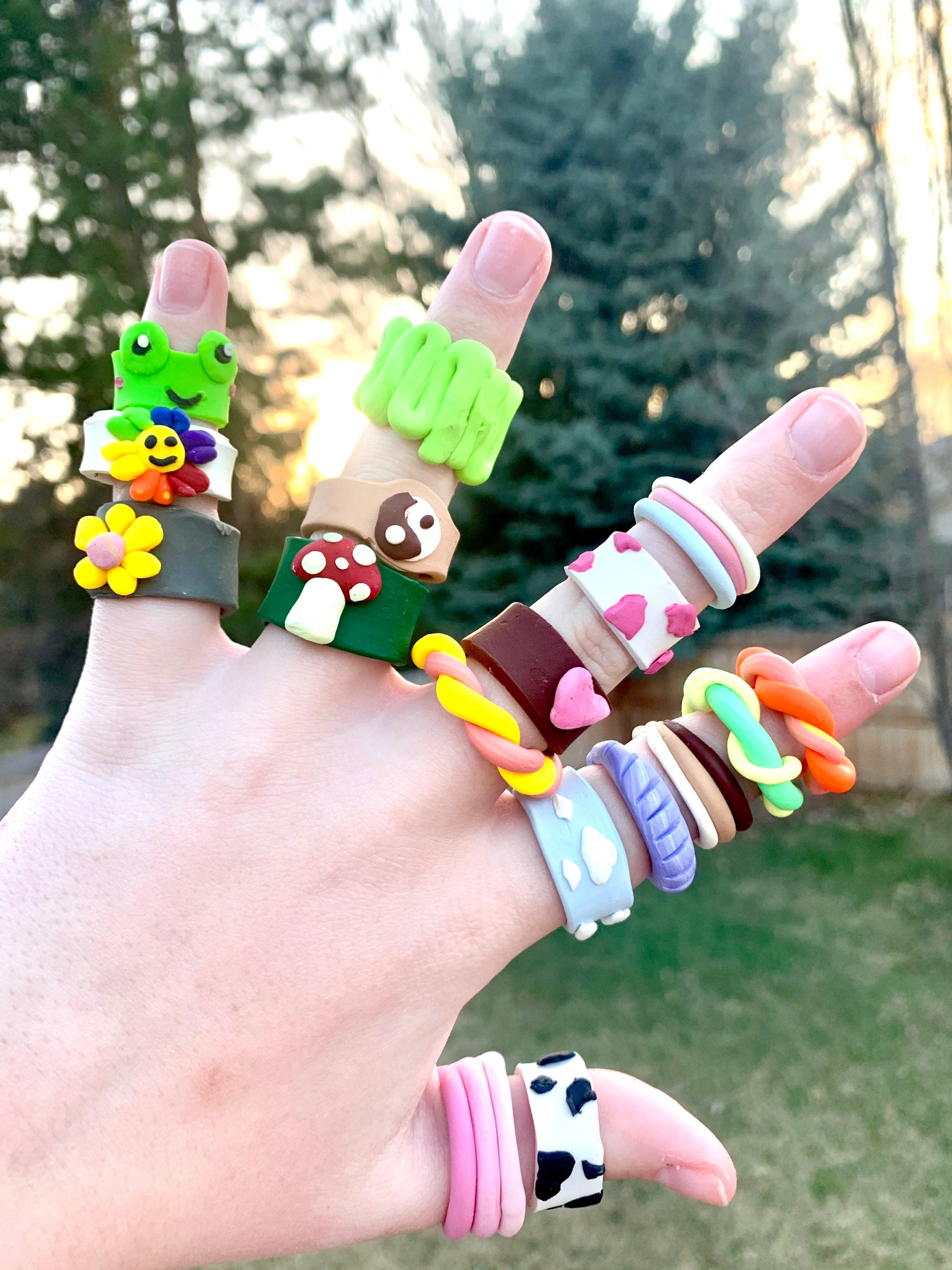 Aesthetic Clay Rings Etsy