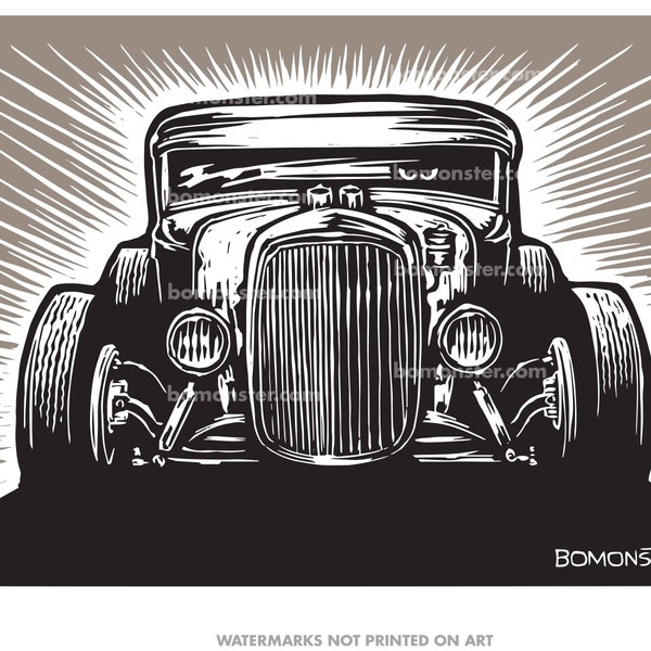 Hot Rod signiert Litho Kunstdruck "A Rod"