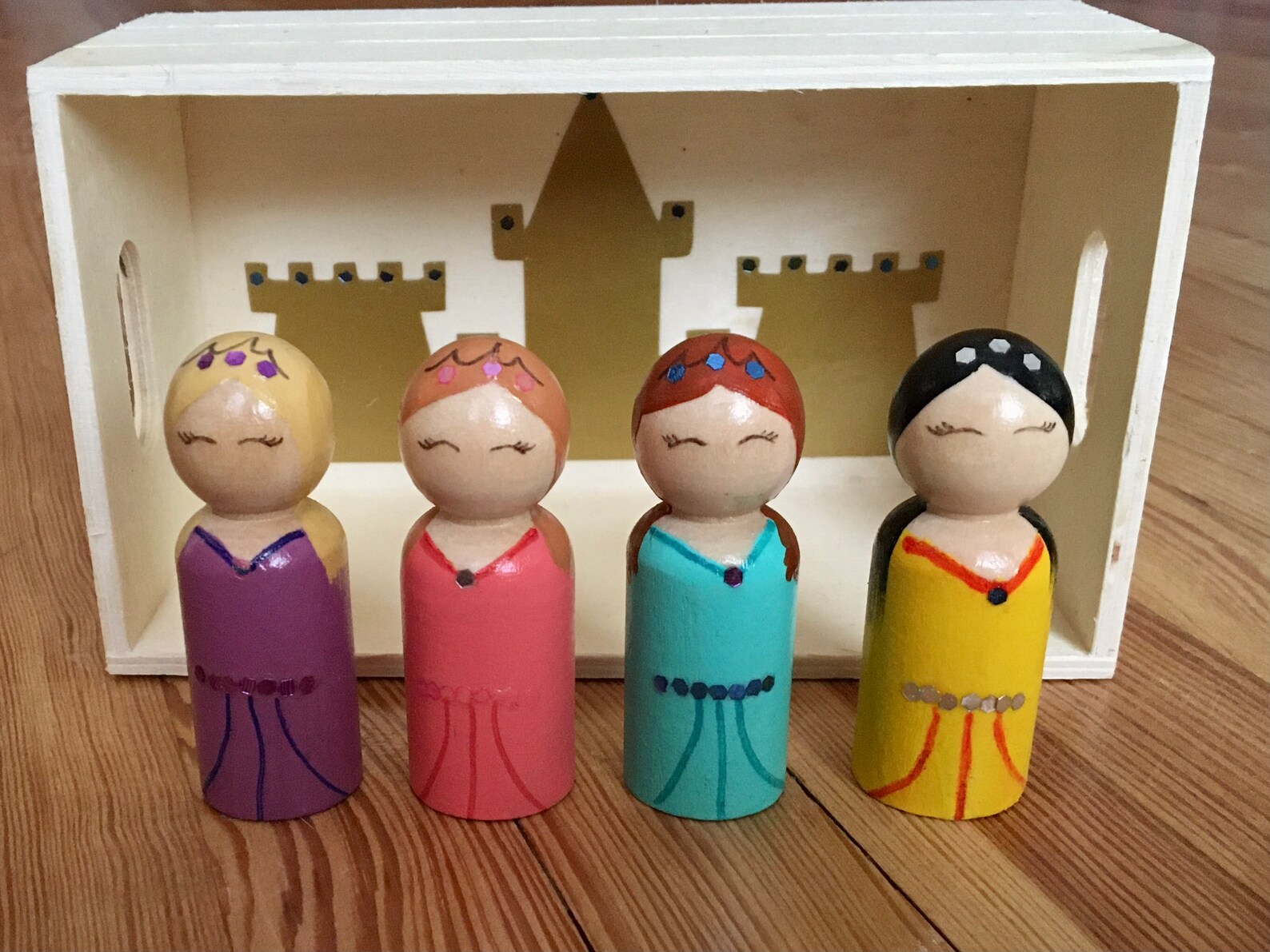 Pretty Princess Doll set Montessori Toys Waldorf Peg Toys Etsy