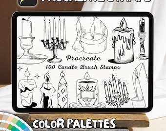 100 Candle Brush Stamps | Procreate Candle Brush Stamps | Candle Procreate Stamps | Procreate Candle Stamps | Procreate Stamps